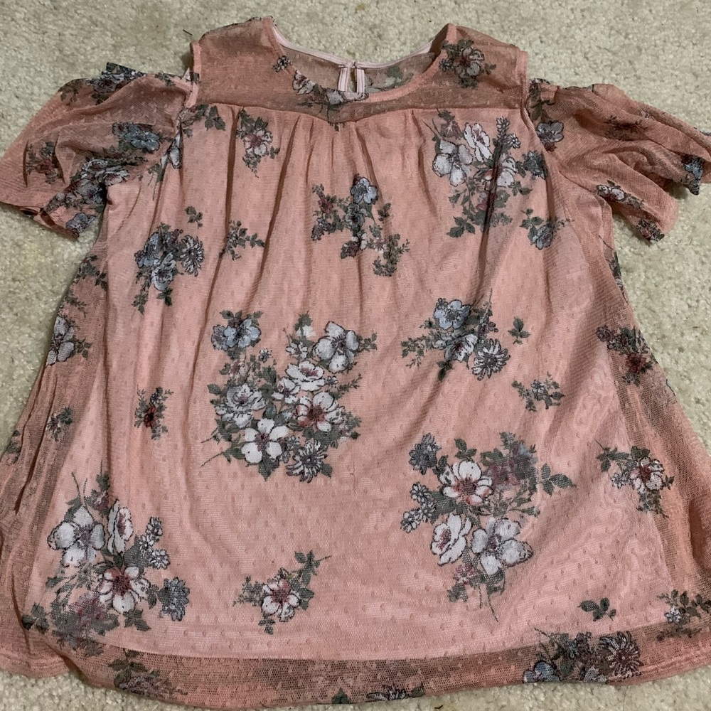 Floral cold shoulder top
